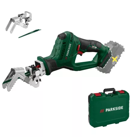 ParkSide PASA 20-Li D3 SOLO KEO X20V 20V akkus, akkumulátoros kerti ágvágó fűrész, ágfűrész akku és töltő NÉLKÜL, kofferben 