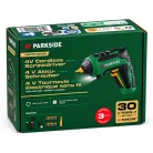 ParkSide PASL 4 D8 GOLD mini 4V 2Ah 10Nm akkus csavarozó 15 részes bitfej készlettel, tároló dobozban, töltőadapter nélkül