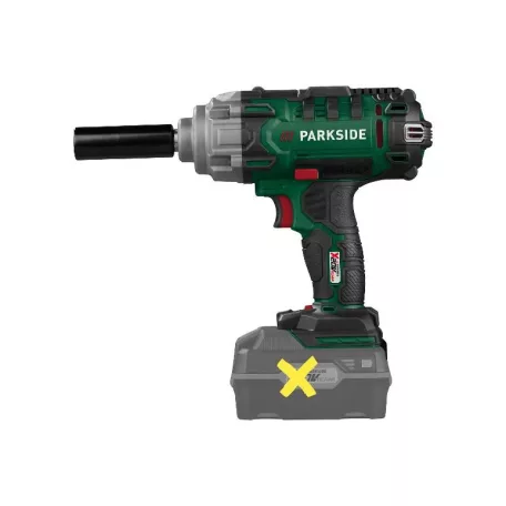 ParkSide PASSK 20-Li C4 SOLO X20V 400Nm akkus ütvecsavarozó, akkumulátoros kerékkulcs kofferben, 4 db CR-V dugókulccsal, akku és töltő NÉLKÜL