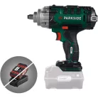 ParkSide PASSK 20-Li C4 SOLO X20V 400Nm akkus ütvecsavarozó, akkumulátoros kerékkulcs kofferben, 4 db CR-V dugókulccsal, akku és töltő NÉLKÜL