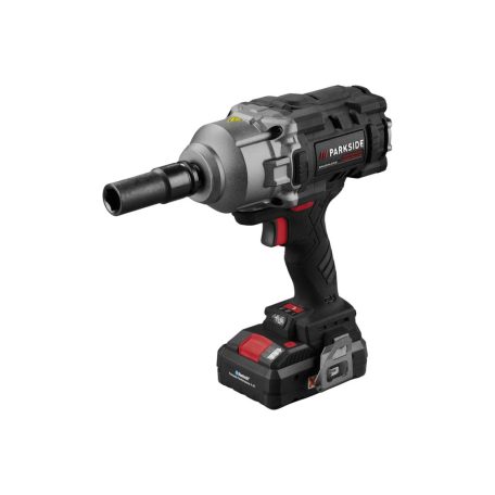 ParkSide Performance PASSP 20-Li C4 ECO Brushless 1356 Nm akkumulátoros ütvecsavarozó, akkus kerékkulcs CR-MO dugókulcsokkal, PAPS 204 A1 20V 4Ah SMART akkuval és PLG 20 C3 gyorstöltővel