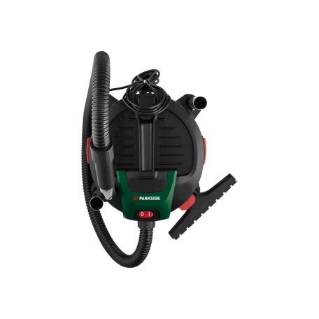 ParkSide PAS 20 A1 fekete, acél 1000W 17 kPa 20L hamuporszívó, kandalló porszívó teleszkópos fém csővel és padlókefével, szűrőtisztító (rázó) funkcióval