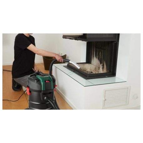 ParkSide PAS 20 A1 fekete, acél 1000W 17 kPa 20L hamuporszívó, kandalló porszívó teleszkópos fém csővel és padlókefével, szűrőtisztító (rázó) funkcióval