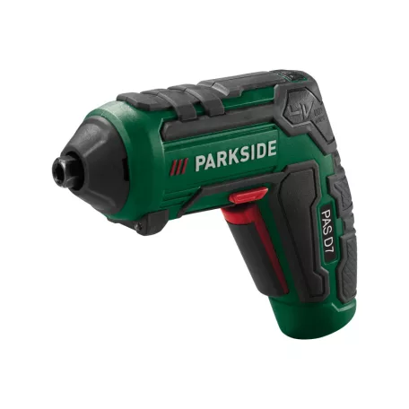 ParkSide PAS D7 mini 4V 1.5Ah 10Nm akkus csavarozó cserélhető fejekkel (nyomaték-, excenter-, sarok-, vágófej) + 28 bittel, kofferben