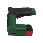 ParkSide PAT 4 D6 XL Li-ion 4V 2Ah (2000 mAh) akkus, akkumulátoros tűzőgép és szögbelövő 14500 tartozék szeggel és kapoccsal