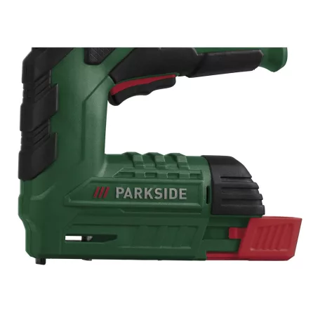 ParkSide PAT 4 D6 XL Li-ion 4V 2Ah (2000 mAh) akkus, akkumulátoros tűzőgép és szögbelövő 14500 tartozék szeggel és kapoccsal