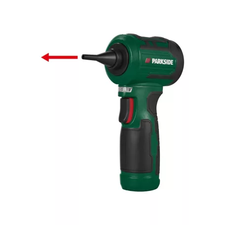 ParkSide PAUKGB A1 12V 2000 mAh beépített akkus kézi porszívó, légfúvó, szívás és fújás funkcióval 3 sebességfokozattal, HEPA filterrel