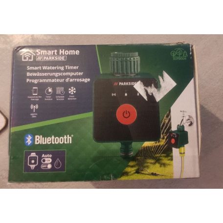 ParkSide PBB A1 Smart Bluetooth öntözésidőzítő, okostelefonnal (LIDL Home aplikációval) távvezérelhető okos öntözőóra, öntözésvezérlő automata, öntözőkomputer