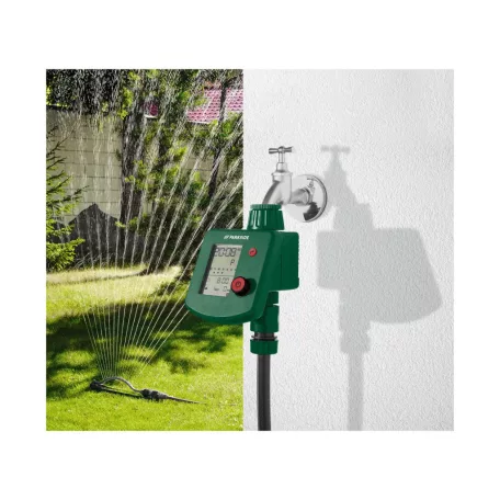 ParkSide PBCG B2 digitális öntözésidőzítő, öntözőóra, öntözésvezérlő automata, öntözőkomputer 6 független ütemezéssel 1" vagy 3/4" csapokhoz 