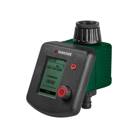 ParkSide PBCM B1 digitális öntözésidőzítő, öntözőóra, öntözésvezérlő automata, öntözőkomputer 10 független ütemezéssel 1" vagy 3/4" csapokhoz