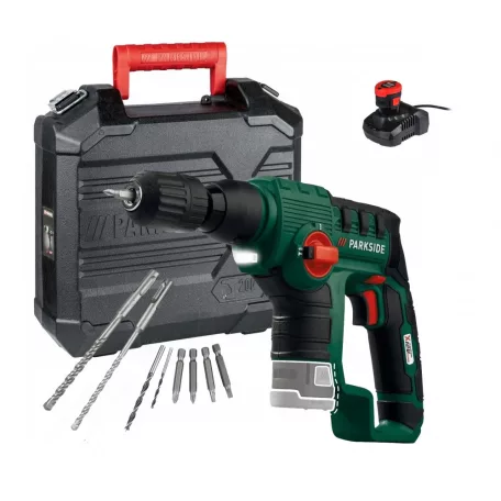 ParkSide PBHA 12 A1 X12V 12V 2Ah 1J akkus SDS Plus és gyorstokmányos ütvefúró, fúrókalapács , akkuval és töltővel