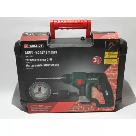 ParkSide PBHA 12 A1 X12V 12V 2Ah 1J akkus SDS Plus és gyorstokmányos ütvefúró, fúrókalapács , akkuval és töltővel