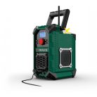 ParkSide PBRA 20-Li B2 SOLO 12V / 20V 2 x 5W akkus építkezési rádió, akkumulátoros hordozható Bluetooth hangszóró USB / AUX / FM rádió / DAB+