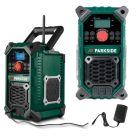 ParkSide PBRA 20-Li B2 SOLO 12V / 20V 2 x 5W akkus építkezési rádió, akkumulátoros hordozható Bluetooth hangszóró USB / AUX / FM rádió / DAB+