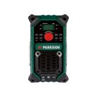 ParkSide PBRA 20-Li B2 SOLO 12V / 20V 2 x 5W akkus építkezési rádió, akkumulátoros hordozható Bluetooth hangszóró USB / AUX / FM rádió / DAB+