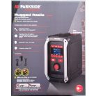 ParkSide Performance PBR 36 A1 SOLO 12V / 20V 2 x 18W RMS akkus építkezési rádió, akkumulátoros hordozható Bluetooth hangszóró USB / AUX / FM rádió / DAB / DAB+