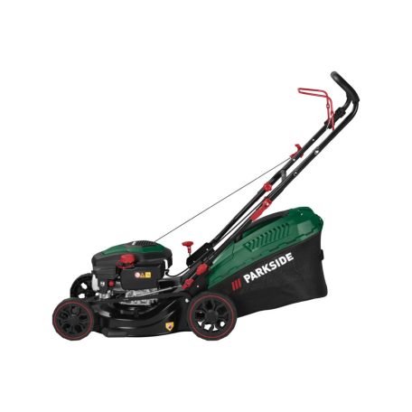 ParkSide PBRM 43 B2 négyütemű 150 ccm 3.5 LE benzinmotoros fűnyíró 43 cm vágásszélességgel, 2.6 kW benzines fűnyírógép (nem önjáró)