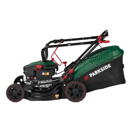 ParkSide PBRM 43 B2 négyütemű 150 ccm 3.5 LE benzinmotoros fűnyíró 43 cm vágásszélességgel, 2.6 kW benzines fűnyírógép (nem önjáró)
