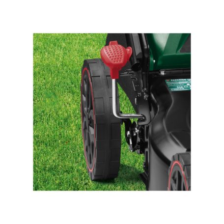 ParkSide PBRM 43 B2 négyütemű 150 ccm 3.5 LE benzinmotoros fűnyíró 43 cm vágásszélességgel, 2.6 kW benzines fűnyírógép (nem önjáró)