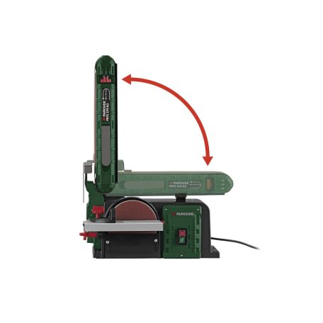 ParkSide PBTS 370 B3 elektromos 370W szalag- és tányércsiszoló, szalagcsiszoló, szalagos és tárcsás 2 az 1-ben csiszológép