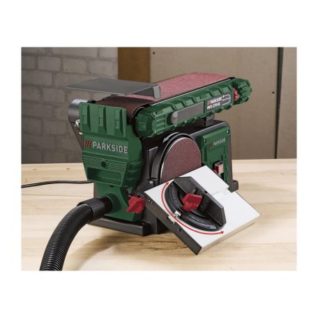 ParkSide PBTS 370 B3 elektromos 370W szalag- és tányércsiszoló, szalagcsiszoló, szalagos és tárcsás 2 az 1-ben csiszológép