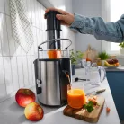 Ambiano JE-380 inox, nemesacél 850W gyümölcscentrifuga, zöldség- és gyümölcsfacsaró, Profi Ensafter, 18000 RPM, 1L
