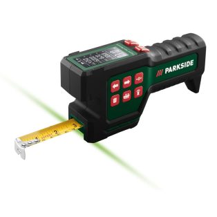   ParkSide PDMB A1 akkus, 4V 7.5 méter akkumulátoros, elektronikus digitális mérőszalag egyszeri és szegmenséréssel, +/- 0.5 mm pontossággal