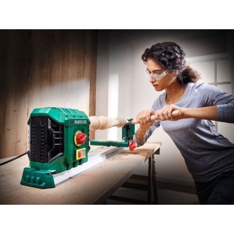 Hibás, új ParkSide PDM 600 C3 LATHE elektromos 600W esztergagép, faeszterga, esztergapad max. 60 cm hosszú 25 cm átmérőjű fa megmunkálására
