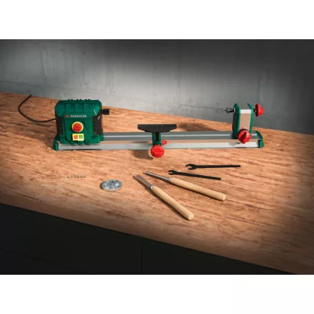 Hibás, használt ParkSide PDM 600 C3 LATHE elektromos 600W esztergagép, faeszterga, esztergapad max. 60 cm hosszú 25 cm átmérőjű fa megmunkálására