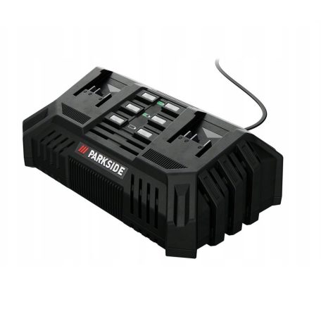 ParkSide PDSLG 20 A1 2Ah SZETT X20V Team 200W 4.5A dupla akkumulátor gyorstöltő, kettős akkutöltő + 2 db PAP 20 B1 20V 2Ah akku