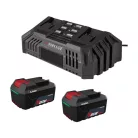 ParkSide PDSLG 20 4Ah SZETT X20V Team 200W 4.5A dupla akkumulátor gyorstöltő, kettős akkutöltő + 2 db PAP 204 A1 / PAP 20 B3 2 0V 4Ah akku