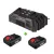 ParkSide PDSLG 20 A1 4Ah SMART SZETT X20V Team 200W 4.5A dupla akkumulátor gyorstöltő, kettős akkutöltő + 2 db PAPS 204 A1 / PAPP 204 A1 20V 4Ah Smart akku