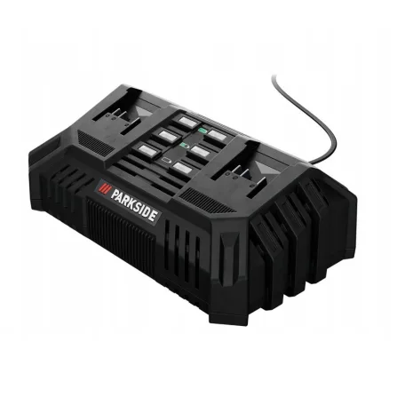 ParkSide PDSLG 20 A1 4Ah SMART SZETT X20V Team 200W 4.5A dupla akkumulátor gyorstöltő, kettős akkutöltő + 2 db PAPS 204 A1 / PAPP 204 A1 20V 4Ah Smart akku