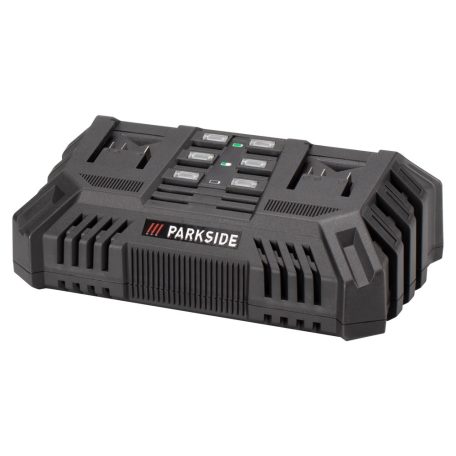 ParkSide PDSLG 20 A1 4Ah SZETT X20V Team 200W 4.5A dupla akkumulátor gyorstöltő, kettős akkutöltő + 2 db PAP 20 B3 20V 4Ah akku