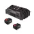 ParkSide PDSLG 20 A1 8Ah SZETT X20V Team 200W 4.5A dupla akkumulátor gyorstöltő, kettős akkutöltő + 2 db PAPS 208 A1 / PAPP 208 A1 20V 8Ah akku