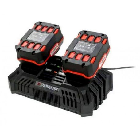 ParkSide PDSLG 20 A1 / B1 X20V Team 200W 4.5A dupla akkumulátor gyorstöltő, kettős akkutöltő ParkSide X20 akkukhoz