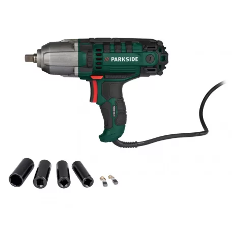 ParkSide PDSSE 550 A1 CR-MO 500Nm elektromos ütvecsavarozó, vezetékes kerékkulcs készlet 4 db CR-V + 3 db CR-MO dugókulccsal, kofferben