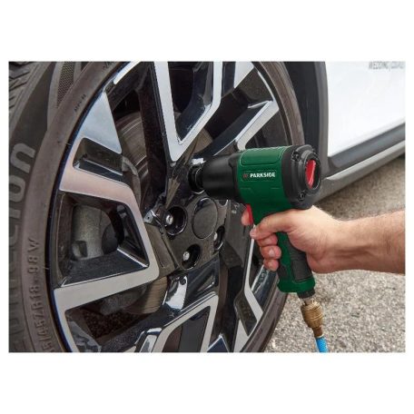 ParkSide PDSS 850 A1 850 Nm pneumatikus, sűrített levegős ütvecsavarozó, kerékkulcs, légkulcs kofferben, 6.3 bar, 4 fokozat, 3 dugókulcsfej (PDSS 310 C6 utódja)