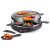 SilverCrest 800W 29 cm kerek, elektromos, 6 személyes raclette grill, raklett grillsütő, levehető bordázott tapadásmentes sütőlappal (PD-8921)