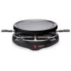   SilverCrest 800W 29 cm kerek, elektromos, 6 személyes raclette grill, raklett grillsütő, levehető bordázott tapadásmentes sütőlappal (PD-8921)