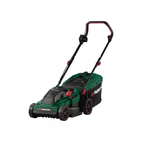 ParkSide PERM 1500 B2 1500W 36 cm elektromos fűnyíró, 40L fűgyűjtős fűnyírógép Turbo Power motorral, központi vágásmagasság állítással 25-75 mm között