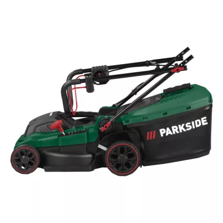 ParkSide PERM 1500 B2 1500W 36 cm elektromos fűnyíró, 40L fűgyűjtős fűnyírógép Turbo Power motorral, központi vágásmagasság állítással 25-75 mm között