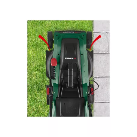 ParkSide PERM 1500 B2 1500W 36 cm elektromos fűnyíró, 40L fűgyűjtős fűnyírógép Turbo Power motorral, központi vágásmagasság állítással 25-75 mm között