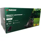 ParkSide PERM 1500 B2 1500W 36 cm elektromos fűnyíró, 40L fűgyűjtős fűnyírógép Turbo Power motorral, központi vágásmagasság állítással 25-75 mm között