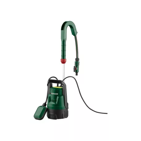 ParkSide PERP 4000 D3 elektromos 400W esővízszivattyú, kerti hordóürítő szivattyú, szennyvízszivattyú 4000 liter/óra 1.3 bar max 7m rugalmas csővel, csappal, úszókapcsolóval