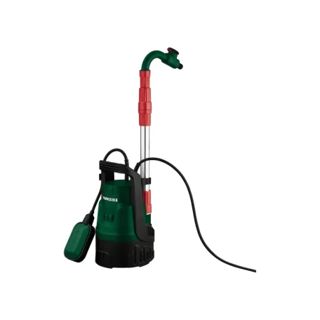 ParkSide PERP 4000 D3 elektromos 400W esővízszivattyú, kerti hordóürítő szivattyú, szennyvízszivattyú 4000 liter/óra 1.3 bar max 7m rugalmas csővel, csappal, úszókapcsolóval