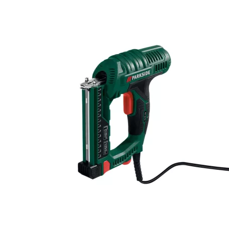 ParkSide PET 25 C3 állítható ütőerejű, 25W elektromos tűzőgép és szögbelövő 1000 db kapocs és szög tartozékkal 