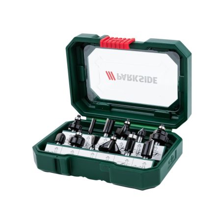 ParkSide PFB 12 A1 kiegészítő 12 darabos maróbit készlet POF 1200 D3 / E4 felsőmarógéphez, praktikus tároló dobozban
