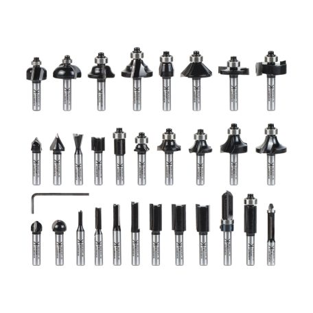 ParkSide PFB 30 A1 kiegészítő 30 darabos maróbit készlet POF 1200 D3 / E4 felsőmarógéphez, praktikus tároló dobozban