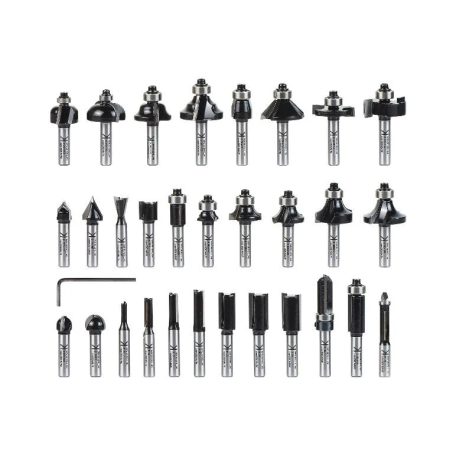 ParkSide PFB 30 A1 kiegészítő 30 darabos maróbit készlet POF 1200 D3 / E4 felsőmarógéphez, praktikus tároló dobozban